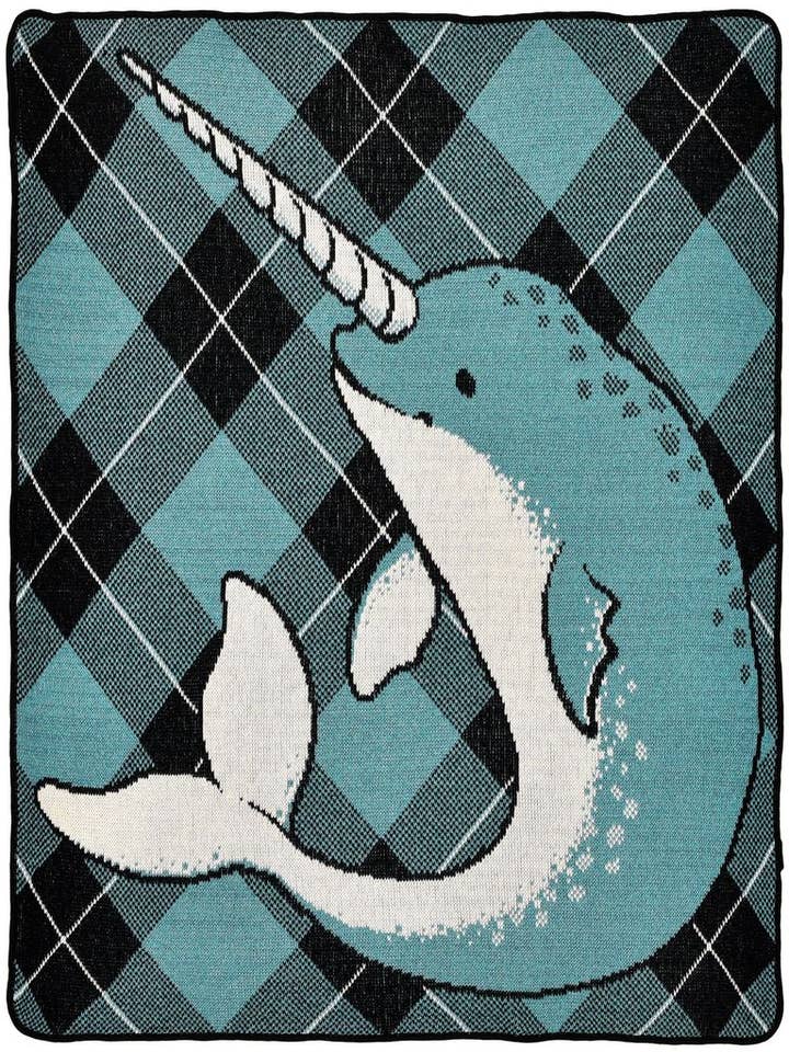 Recycled Cotton Junior Throw Blanket - Narwhal for wholesale by Green 3