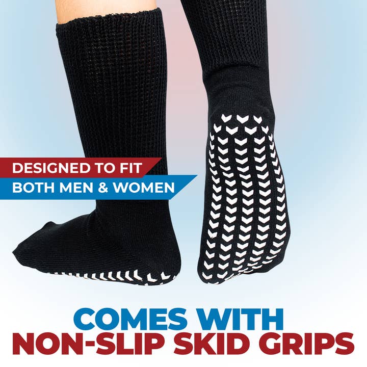 FORTIVO - Wholesale Socks - Men's - Hospital Socks for Men with Grips, Non Slip Socks