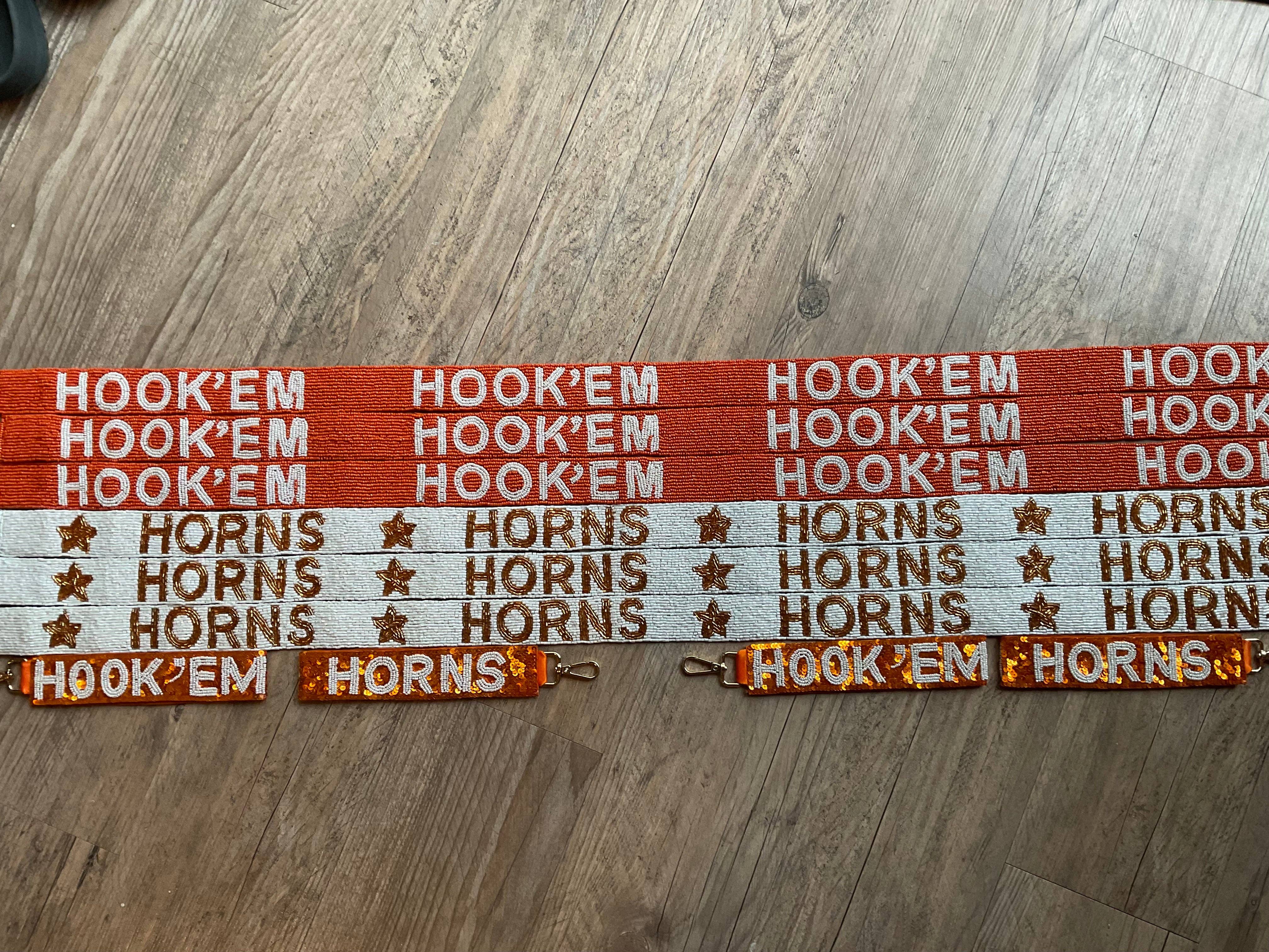 Tatter'd Royals - Wholesale Purse/Bag Accessory - Women's - University of Texas Longhorn Hook 'Em Beaded Purse Strap2