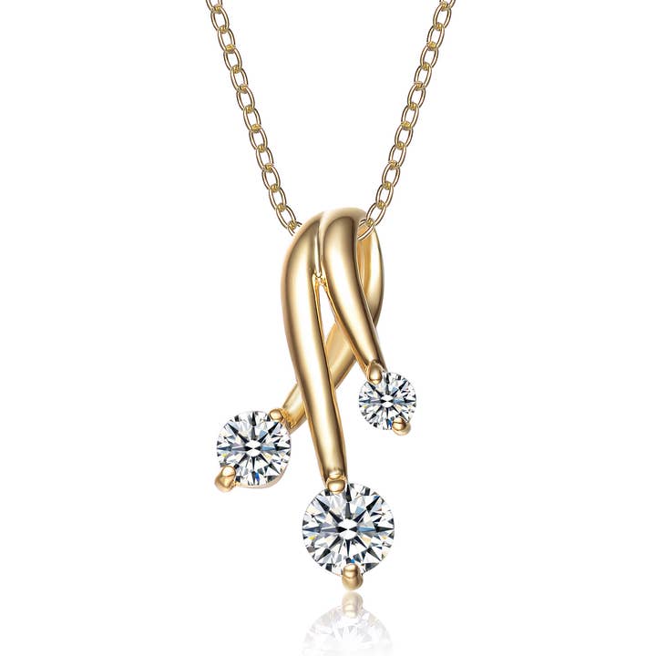 Pendentif à brins en argent sterling avec zircone cubique blanche pour la vente par Genevive