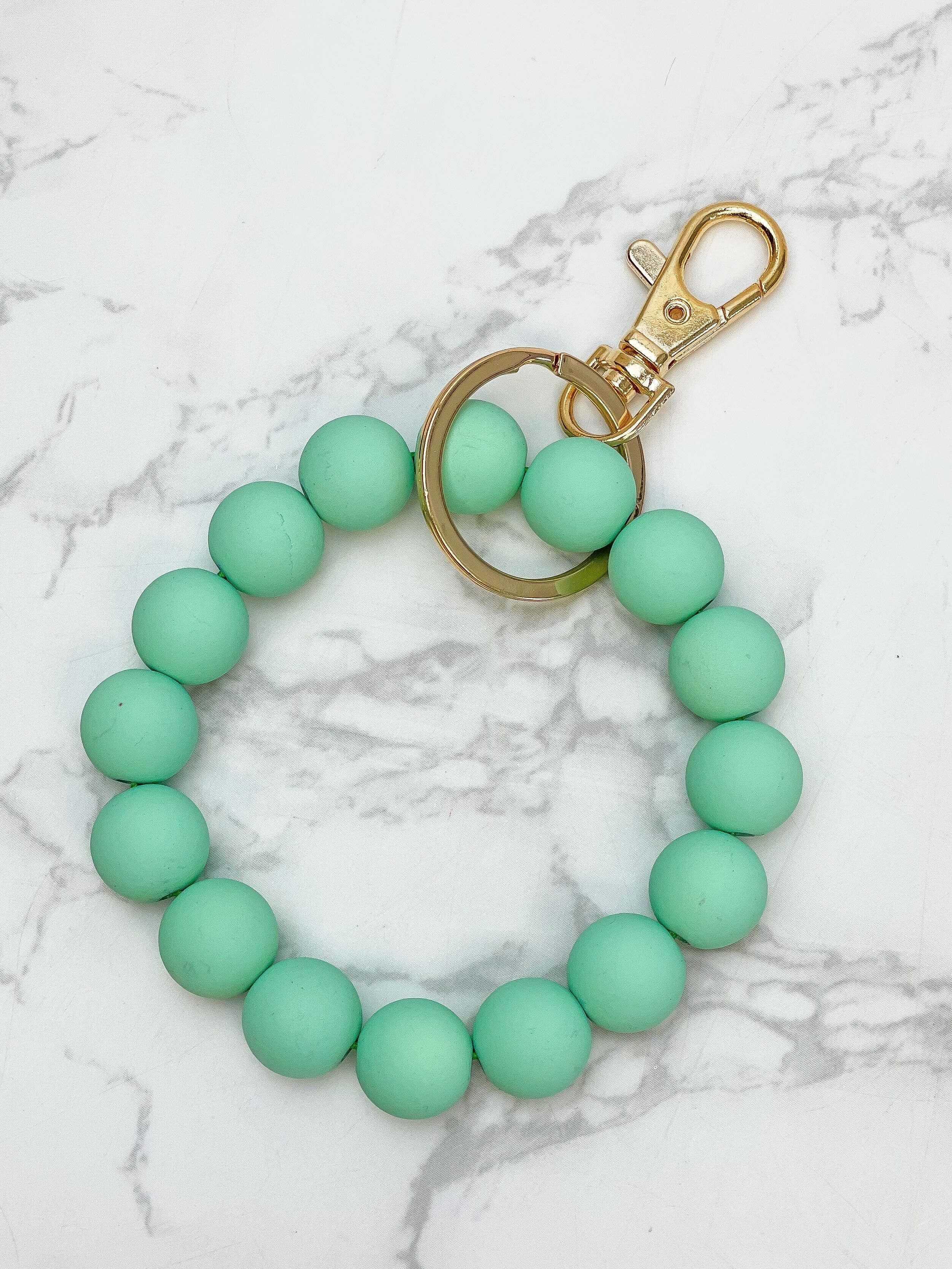Prep Obsessed Wholesale – wholesale Keychain bracelet – Stretch Wood Bead Wristlet Keychains1