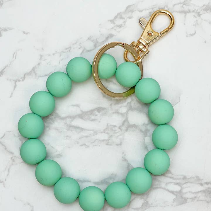 Prep Obsessed Wholesale – wholesale Keychain bracelet – Stretch Wood Bead Wristlet Keychains1