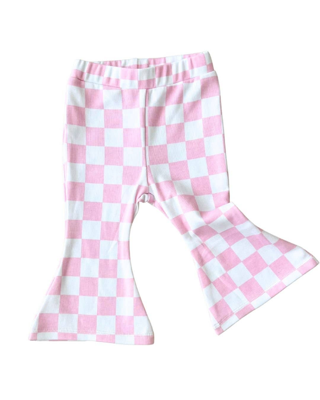 Lucky Panda Kids - Wholesale Pants - Baby - Checkered Flare Pants | Pink0