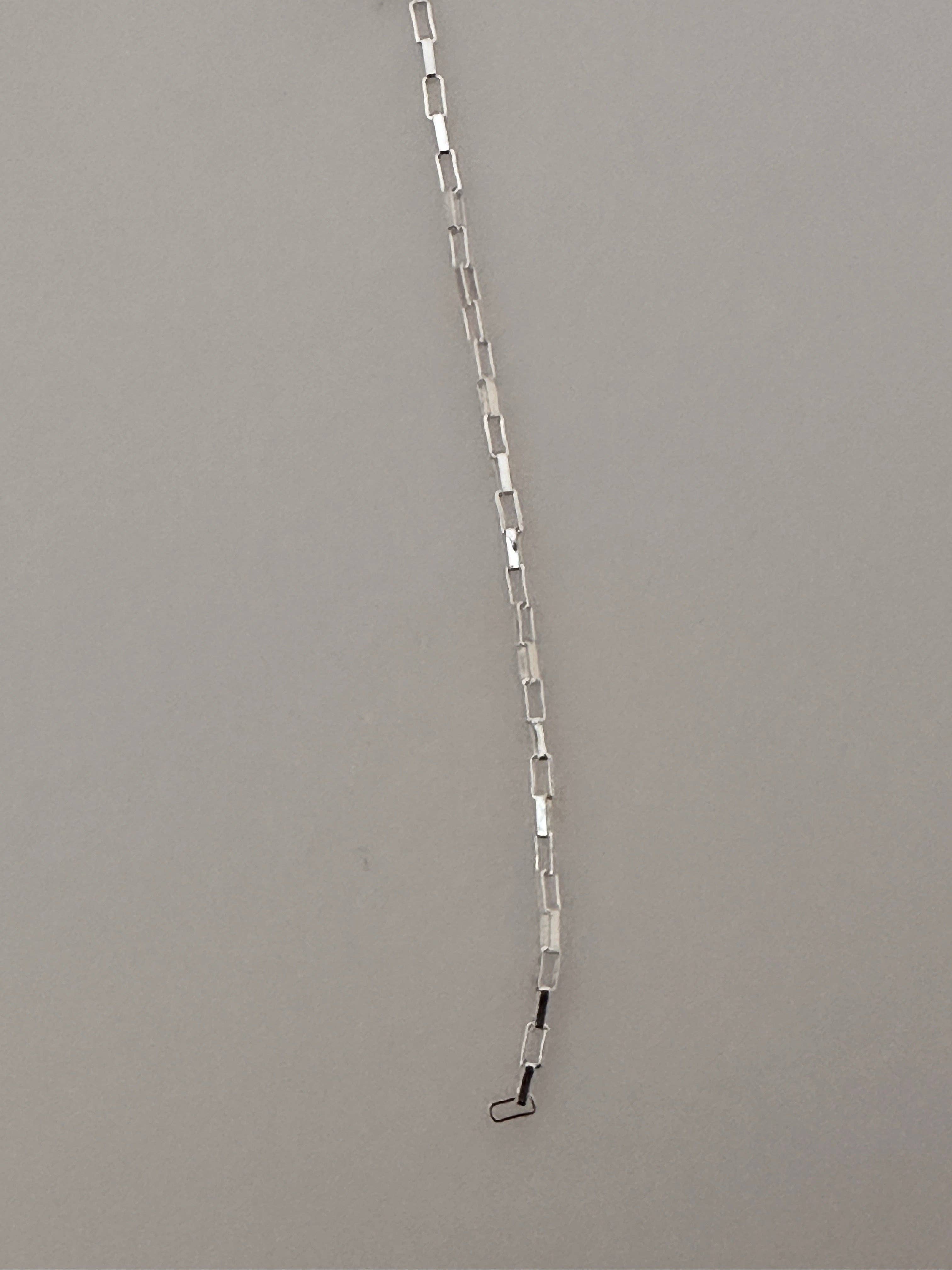 Purity Beads - Wholesale Craft Supplies - Sterling Silver "Long Box" Chain – White Finish | Size: 1mm x 15mm | 1 Foot4