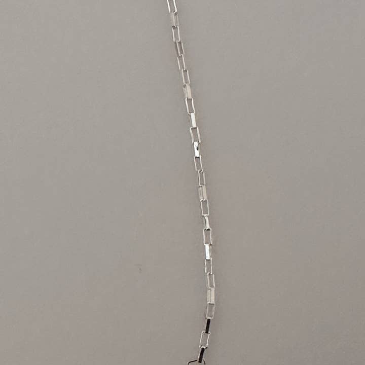 Purity Beads - Wholesale Craft Supplies - Sterling Silver "Long Box" Chain – White Finish | Size: 1mm x 15mm | 1 Foot4