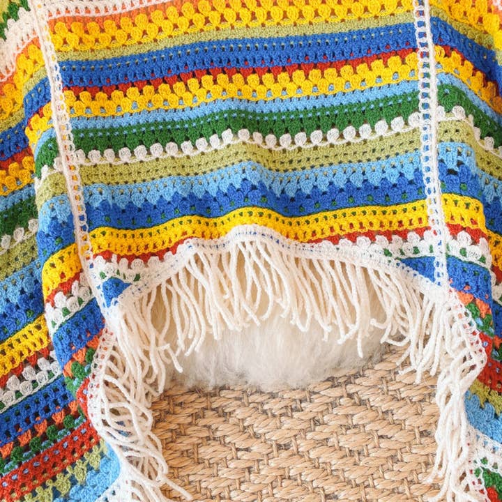 Funkyrel® Atzbranding Limited - Wholesale Knit Sweater - Women's - Crosa - Vintage Rainbow Hollow Knit Sweater