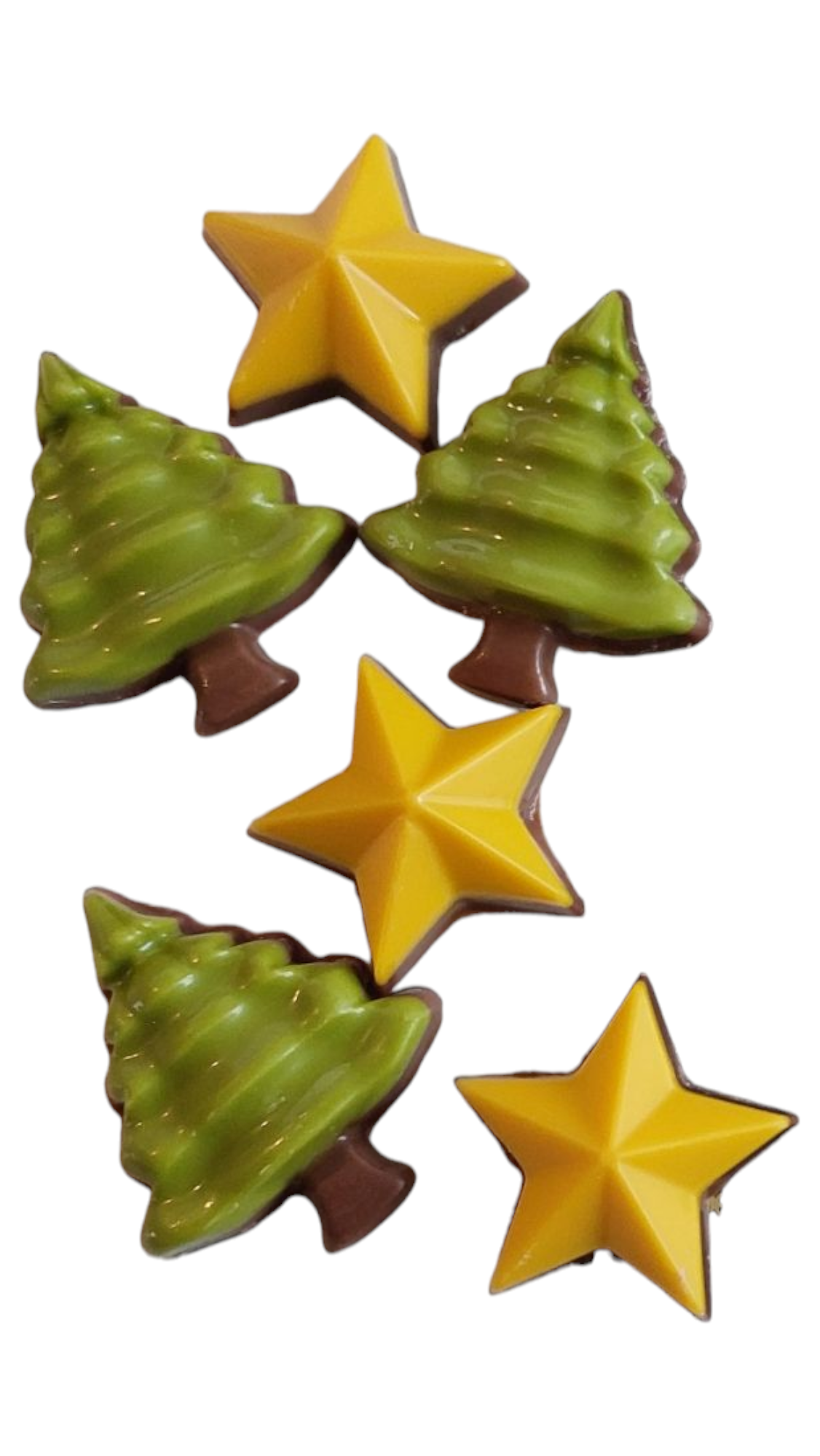 ARELO - Vendita all'ingrosso Cioccolato - Cioccolatini Happy Holidays a forma di stella e albero di Natale1