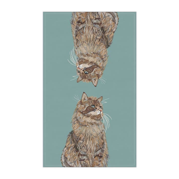 Whimsical Cat Kitchen Tea Towels for wholesale by Blue Cava