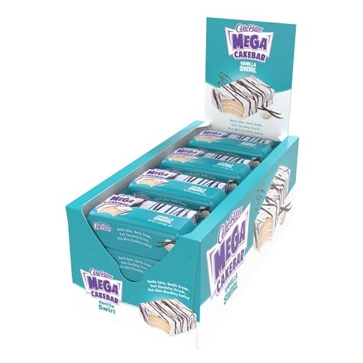 Cakebites MEGA Cake Bar Cookie Vanilla Swirl 3.5 oz 12 ct for wholesale by Long Island Candy Factory