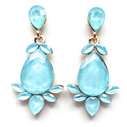 Color Crystal Earrings · Light Blue for wholesale by BRANDELIA