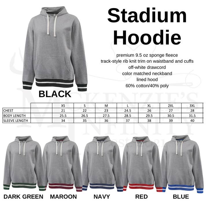McKenzie’s Infinity LLC - Wholesale Hoodie - Unisex - Collegiate Varsity Letter Hoodie | Personalized Embroidery2