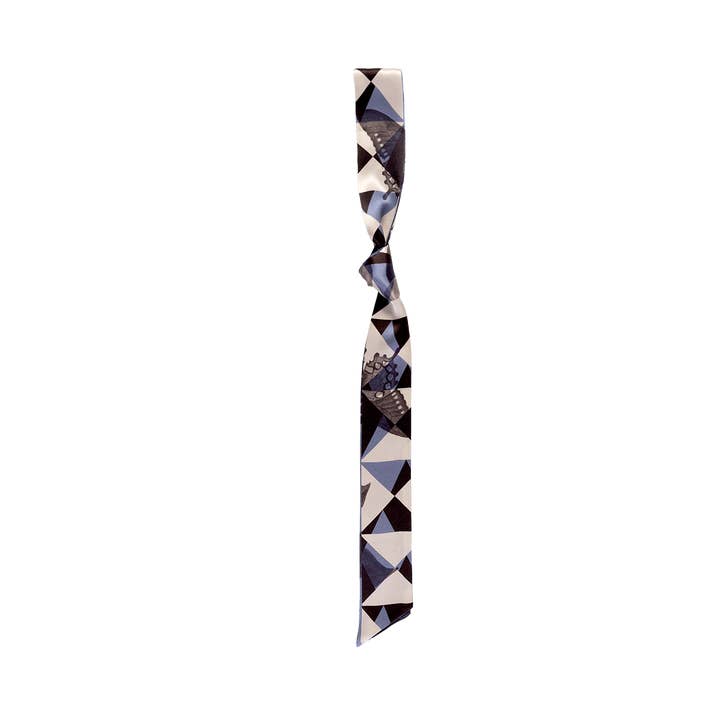 "Prism" Silk Skinny Scarf - Blue for wholesale by Lost Pattern NYC