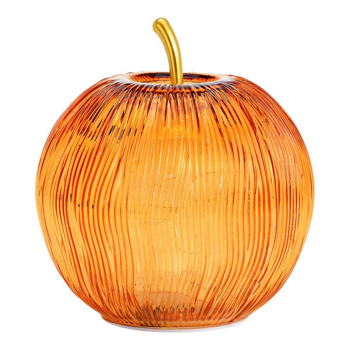 Wurm – Großhandel Weihnachtsschmuck – Deko Apfel 15er LED (exkl. 3xAA) mit 6/18 Timer aus Glas, Braun (B/H/T) 16x17x16cm