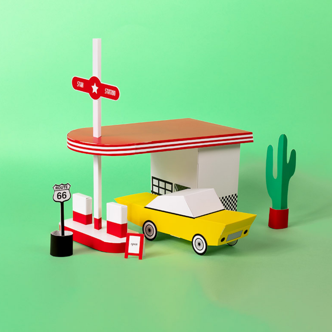 Today is Art Day - Wholesale DIY Craft Kit - Kids - 3D Papercraft - ROUTE 66 MODEL by Cinqpoints3