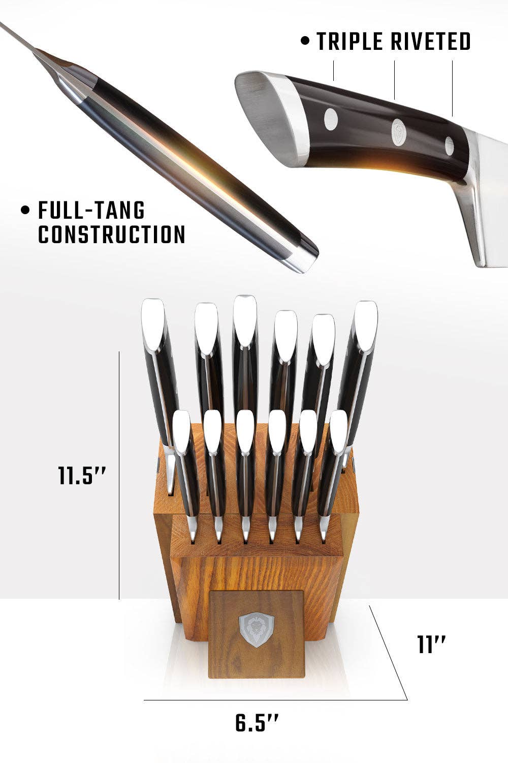 Dalstrong - Wholesale Knife Set - 12-Piece Block Set | Black | Gladiator Series | Dalstrong ©6