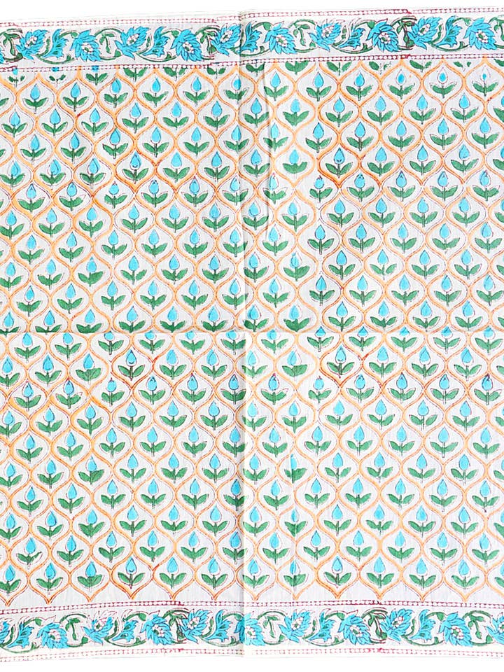 Fioritura a Griglia Acquatica - Bandana in Cotone Stampato a Blocchi (KK1545) per la vendita all'ingrosso da parte di White Lotus Fashions