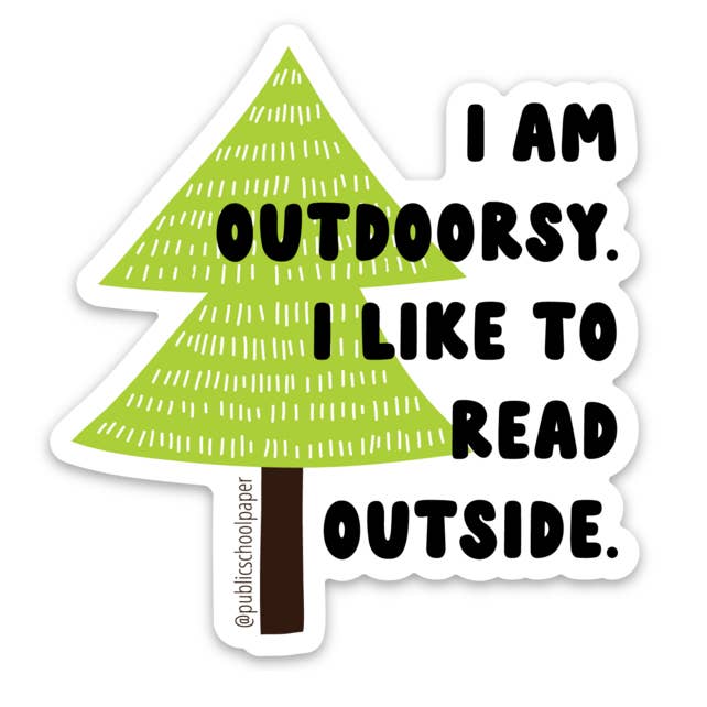 Outdoorsy Vinyl Sticker for wholesale by Public School Paper Co.