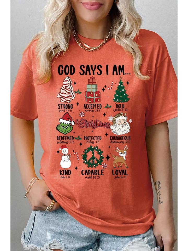 COLORBEAR - Wholesale T-Shirt (Graphic) - Unisex - God Says I Am Christmas Graphic Heavyweight Tee6