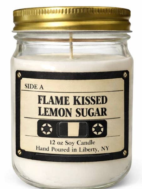 Flame Kissed Lemon Sugar|12oz Mason Jar|Scented Soy Wax for wholesale by Flame Craft Candles