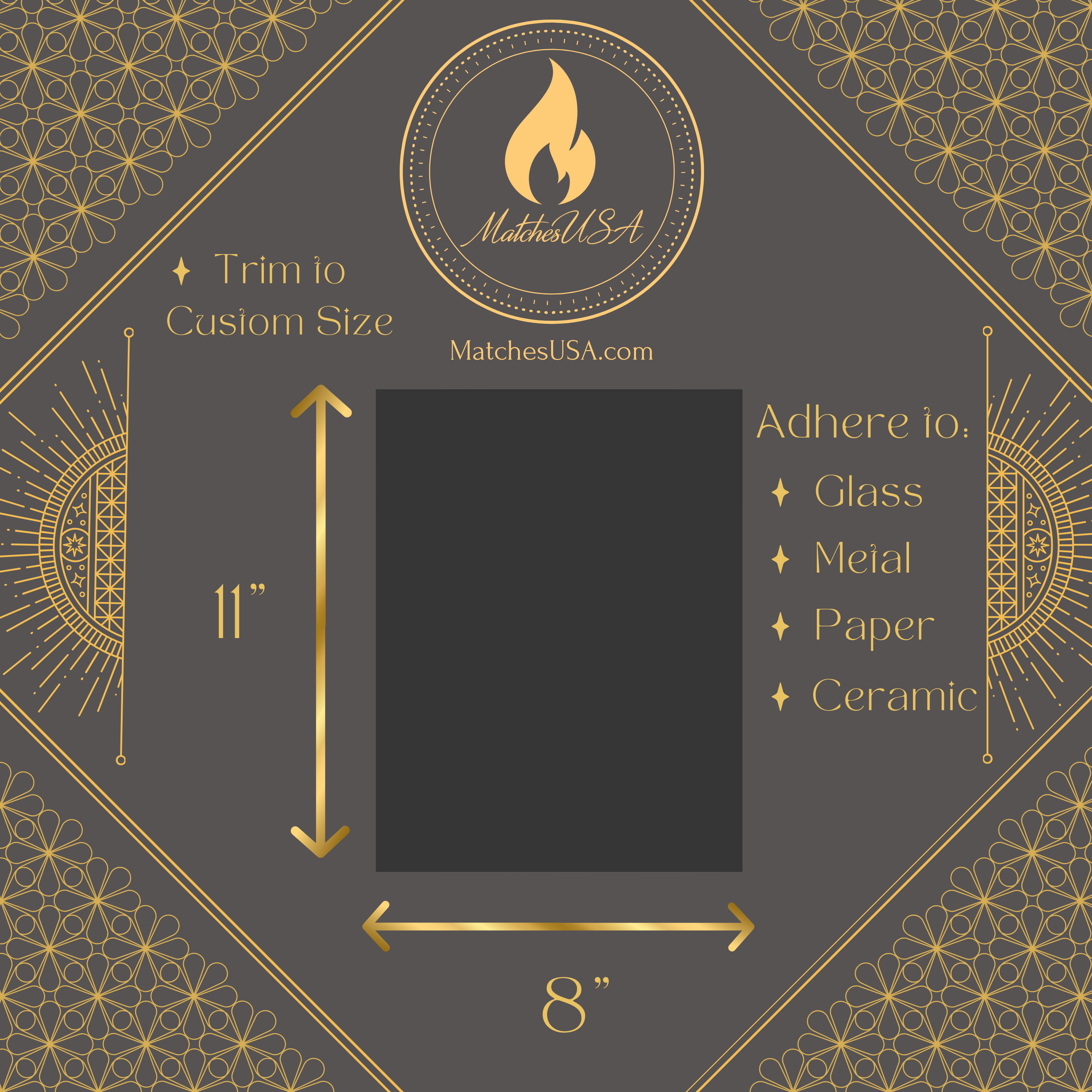 Matches USA - Wholesale Matches - Adhesive Match Striker Paper (8.5x11") - Matches Sheet3