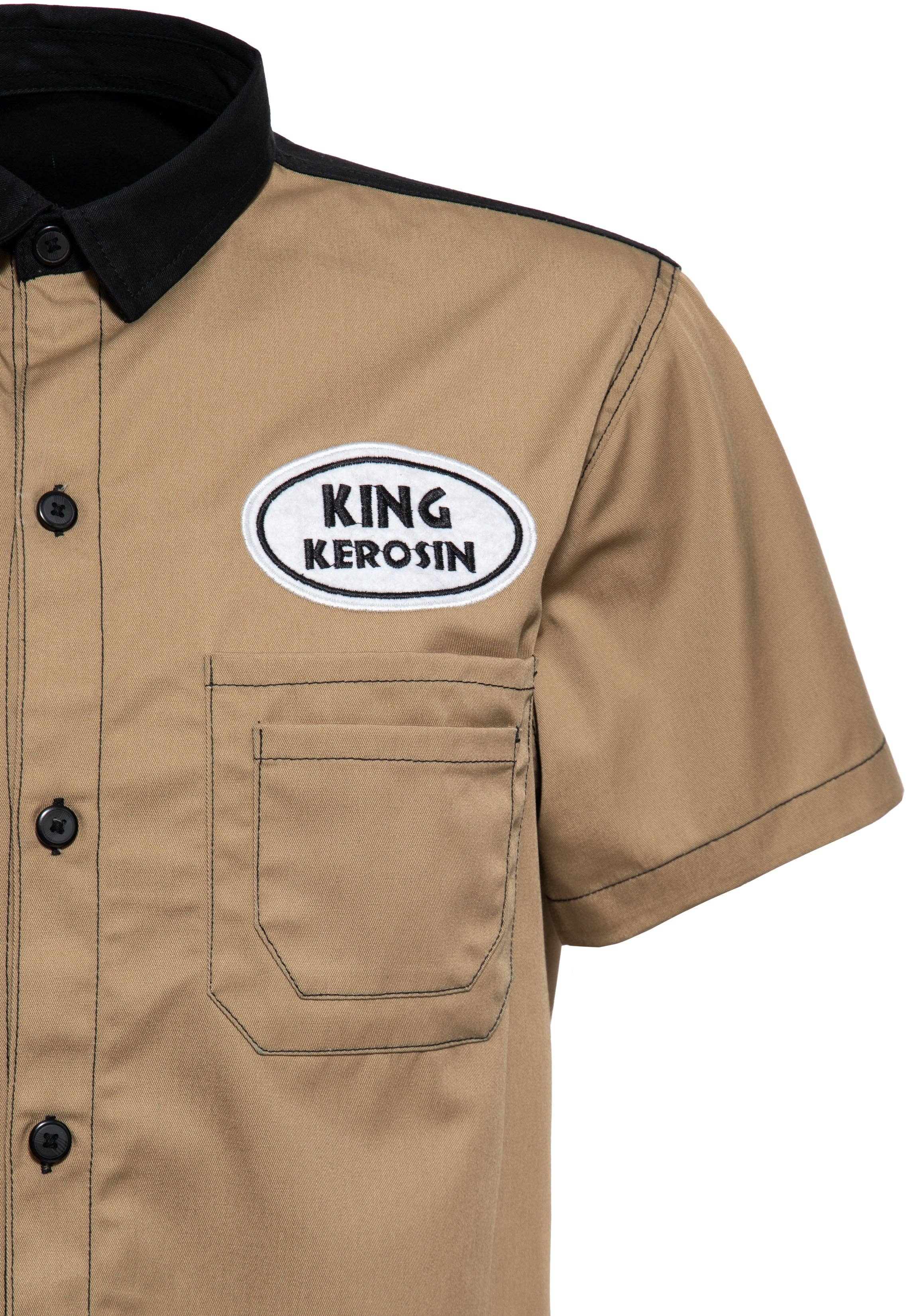 KING KEROSIN - Wholesale Shirt - Men's - Workwear short sleeve shirt “All You Need is Beer”3