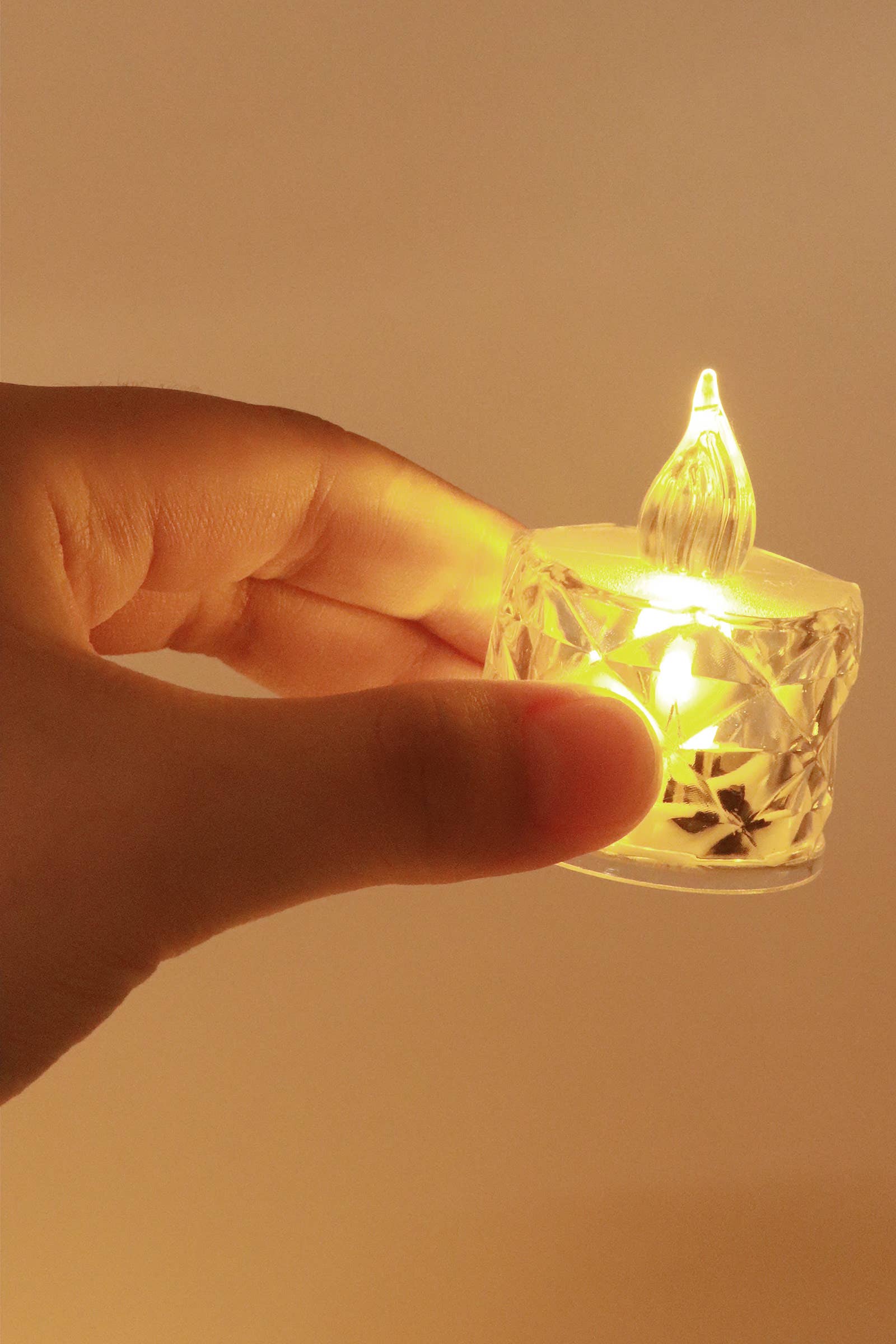 WARM WHITE Crystal Cut Flameless Led Candle Tealight - 24 Pcs for wholesale on Faire7