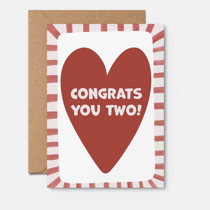 Congrats You Two card | Wedding Card | Engagement Card for wholesale by From Rosalie