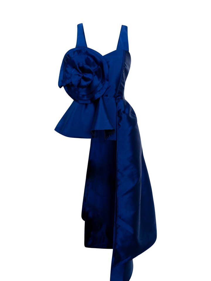 Fleur Peplum Top in “Naughty Navy" for wholesale by byVINNIK