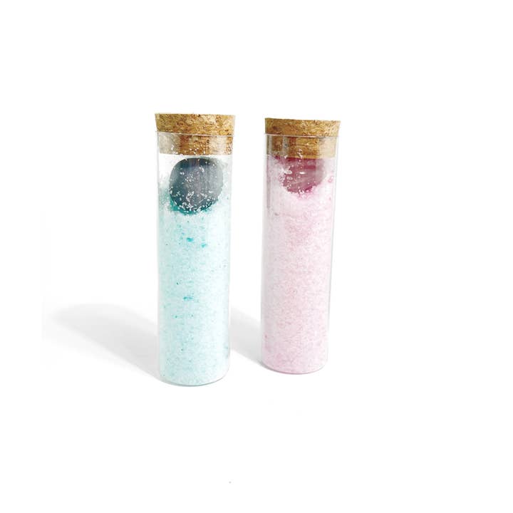 Sow the Magic - Wholesale Bath Salts - Gem Infused Salt Soak Duo with Rose Quartz + Blue Aventurine2