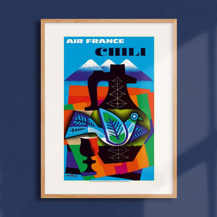 Affiche Air France / Chili - AFL0118 pour la vente par Oneart