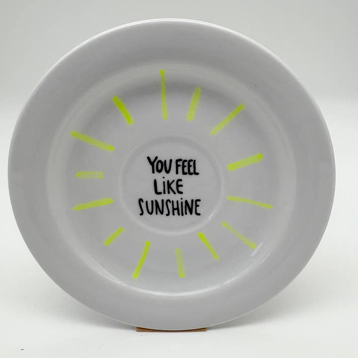 Assiette murale petite YOU FEEL LIKE SUNSHINE "neonflash" pour la vente par ohRuby