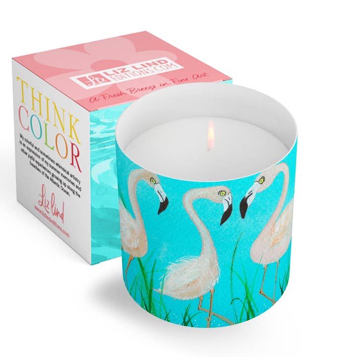 Flamingos a Go-Go 8oz Boxed Candle for wholesale by Annapolis Candle