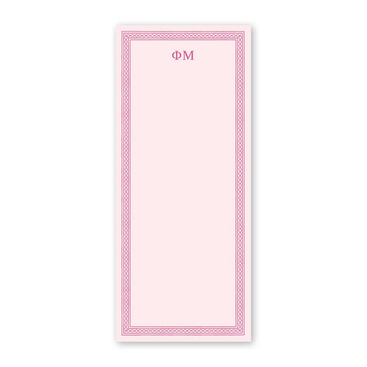 Phi Mu Dolly Blooms Greek Skinny Notepad for wholesale by Dogwood Hill