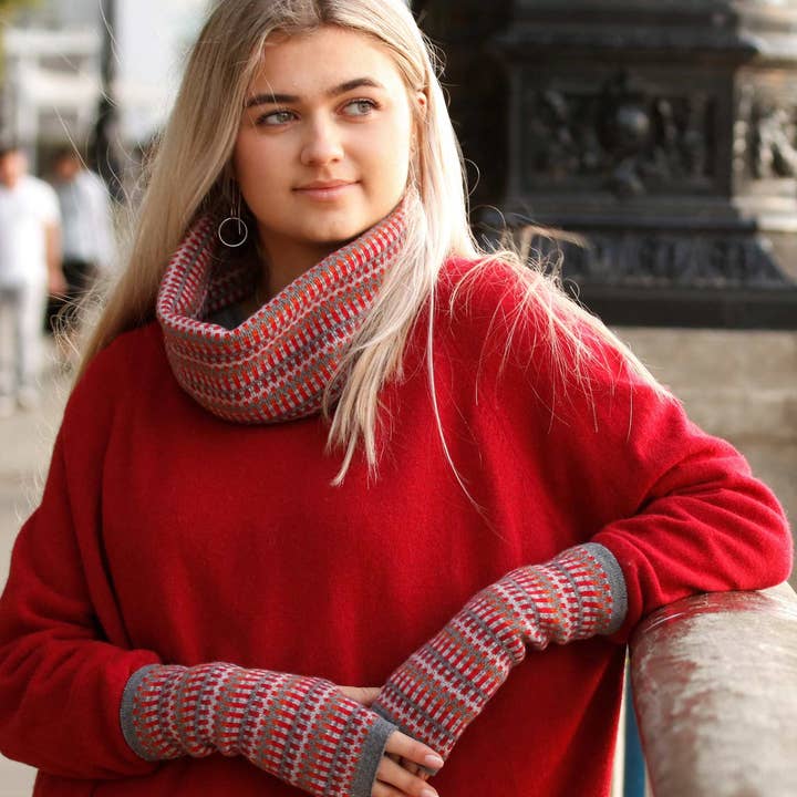 Cadenza Italy Ltd – Großhandel Schal – Damen – Kaschmir-Mischung Geo Schlauchschal7