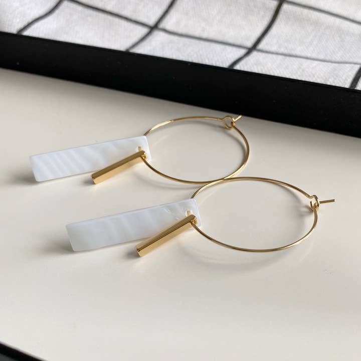 Dainty Shell Hoops for wholesale by Maybe Max