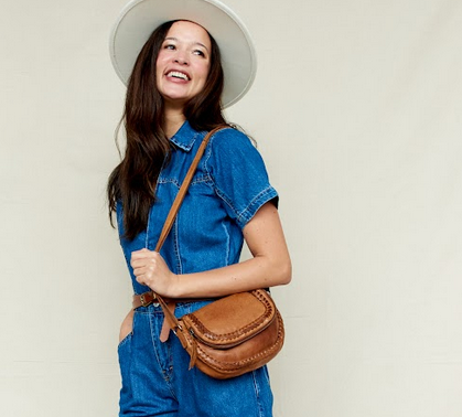 Orange Basil Handcrafted Leather Crossbody Bags for wholesale on Faire5