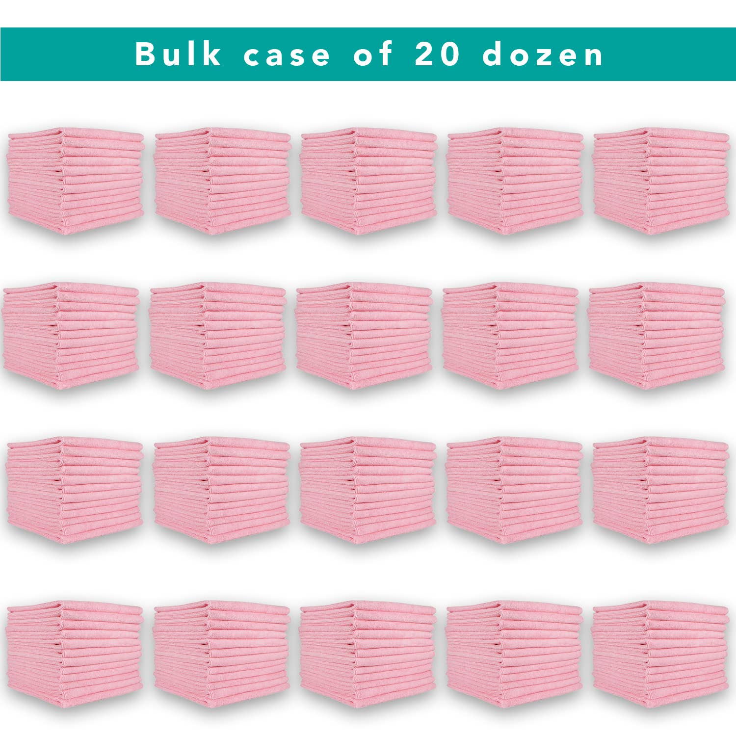 Arkwright Home - Wholesale Cleaning Cloth - Bulk Case of 240 Cleaning Cloths, 12x12 Microfiber, Colors23