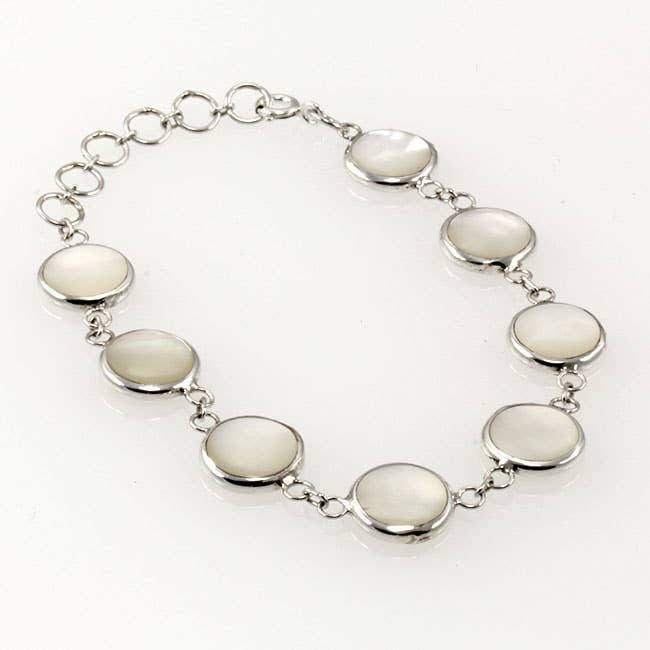 Silver Bracelet with 10 mm Circles N for wholesale by El Expreso de Oriente