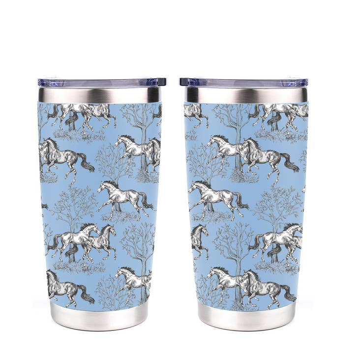 AWST Int'l 20 oz Stainless Steel Tumbler - Lila Toile for wholesale by JPC Equestrian