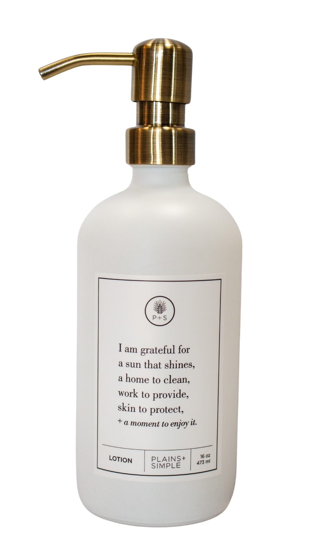 Plains + Simple - Wholesale Soap Dispenser - I Am Grateful White Glass Reusable Soap/Lotion Dispenser8