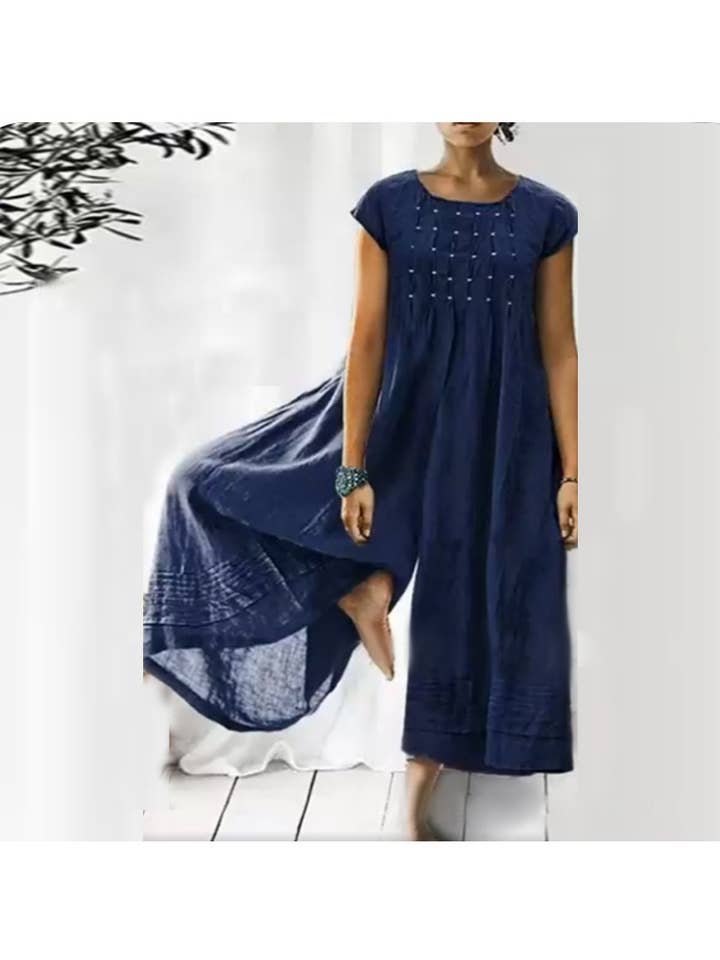 Sweetkama - Wholesale Jumpsuit - Women's - Ladies Short Sleeves Overalls Loose Daily Jumpsuit 2385
