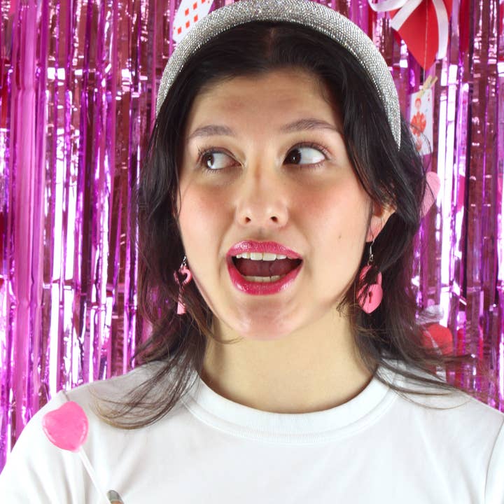 Sour Cherry – wholesale Dangle earrings – Rose Pink Key To My Heart Earrings4