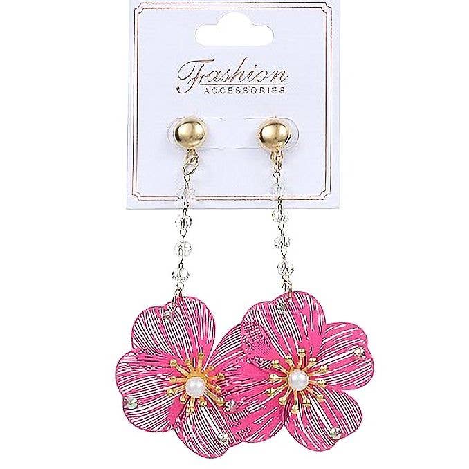 Diacly - Wholesale Dangle Earrings - 12pk Dangle Fashion Flower Earrings Set