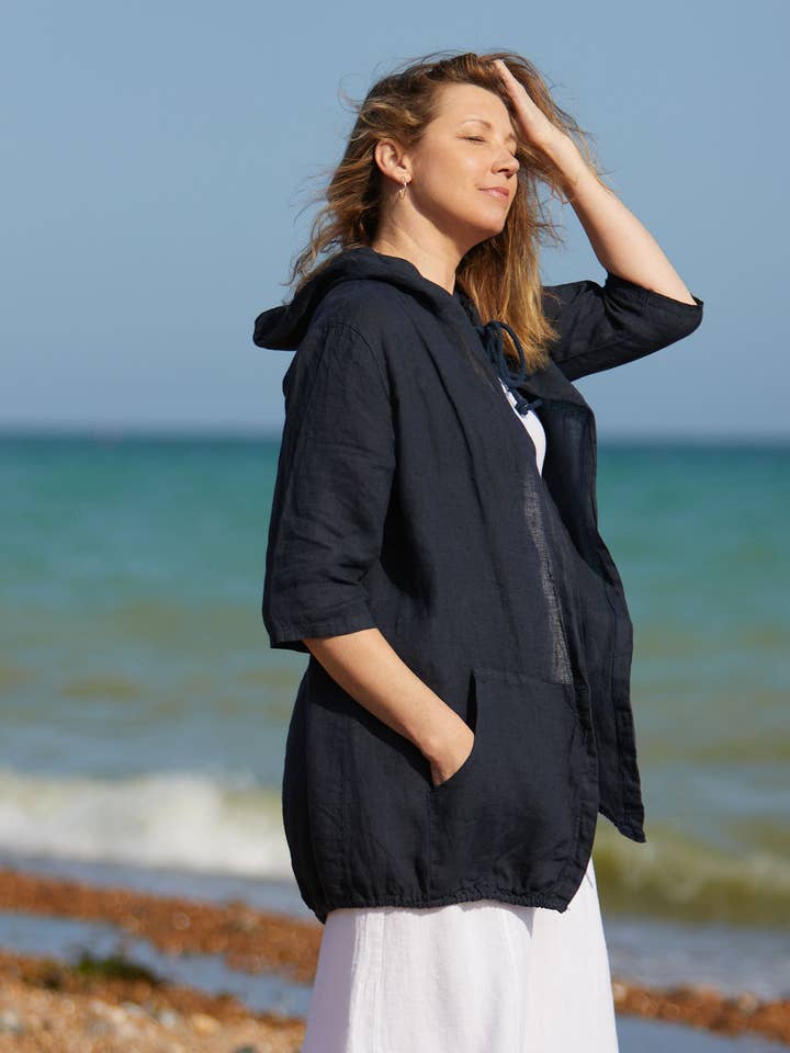 Cadenza Italy Ltd – Engroshandel Jakke - Dame – Casual hættejakke i hør3