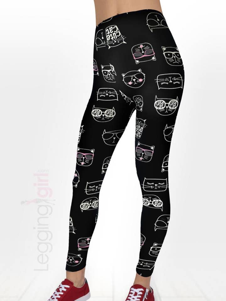Leggings de moda para mujer con estampado de gatos lindos para venta al por mayor de LeggingGirl.com