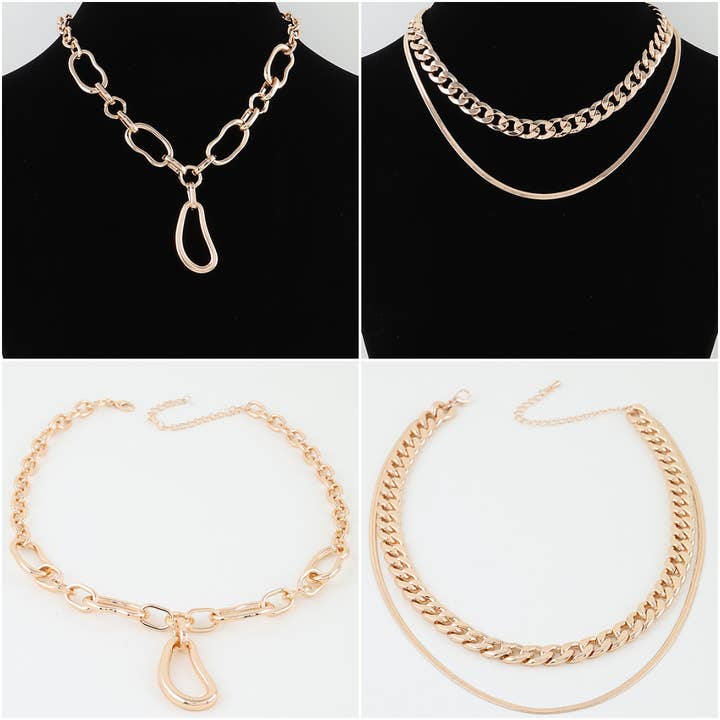 gold-tone statement necklaces N202 N190 for wholesale by Oblige by G