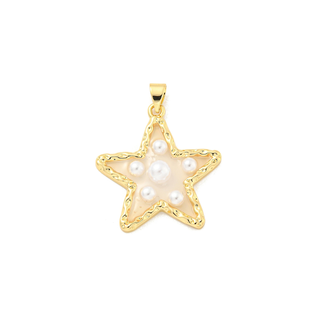 The Charm Bar Company - Wholesale Individual Charm/Pendant - Gold Radiant Star Charm0
