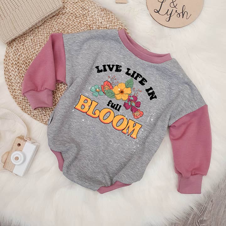 Live Life in Full Bloom Sweater Romper for wholesale by Lottie & Lysh