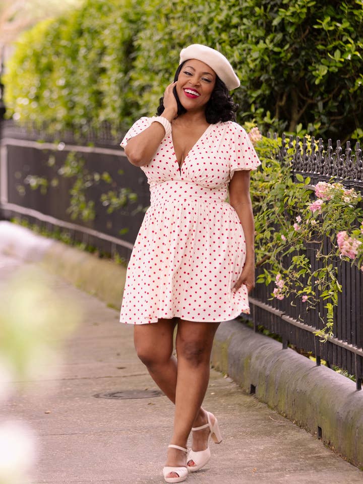 Vestido Mini Camilla Decote Profundo - Girassol de Bolinhas - Promoção por atacado de TRASHY DIVA