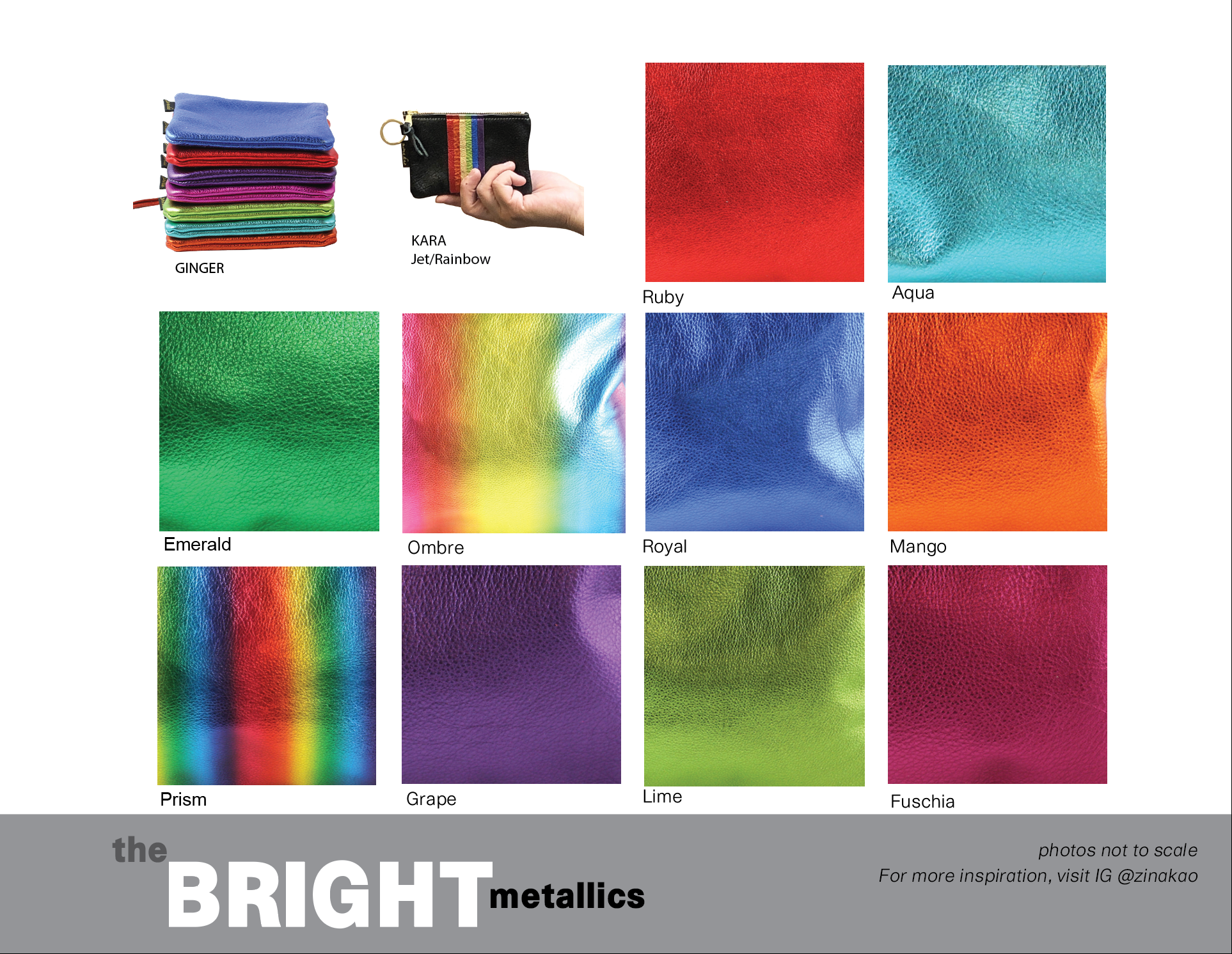 Zina Kao Exclusives – Großhandel Beutel – Damen – Metallisch gefärbte Alltags-Tasche: 4 Größen! Ginger, Monroe, Carter und mehr18